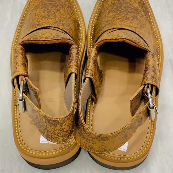 Premium Quality Men's Leather Sandals, Handcrafted Peshawari Chappal - Picture 2 of 12